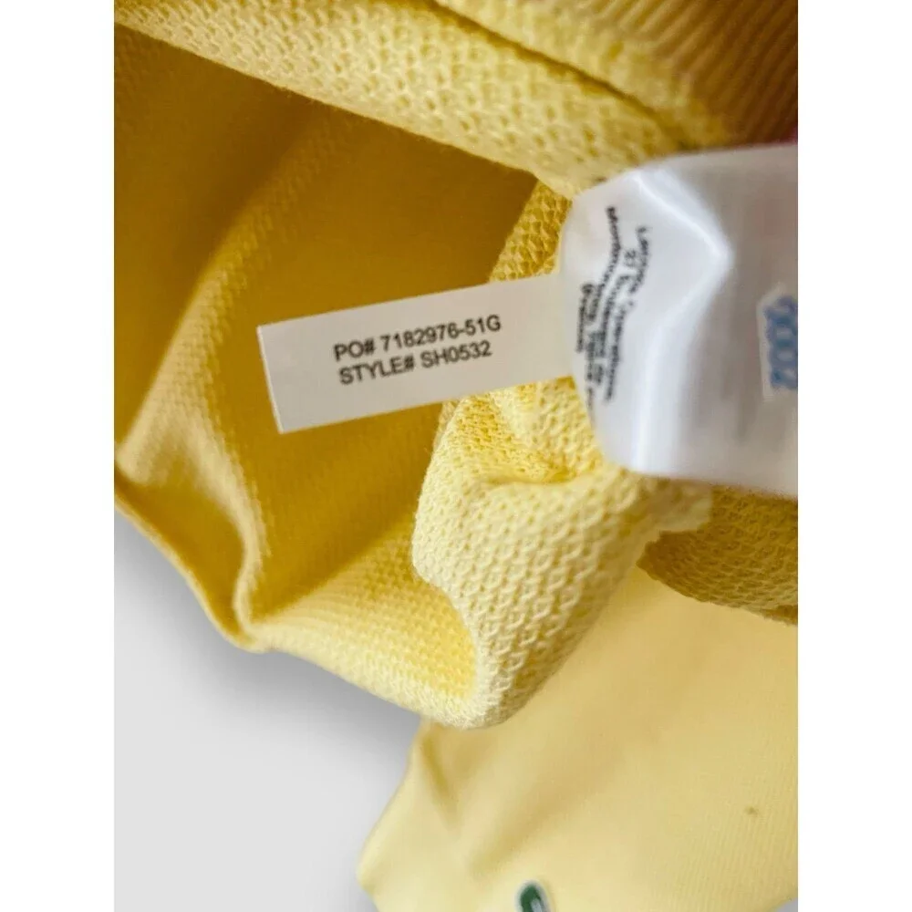 Lacoste Embroidered Logo Piqué Fleece Cotton Blend Hoodie Size S Yellow NWT